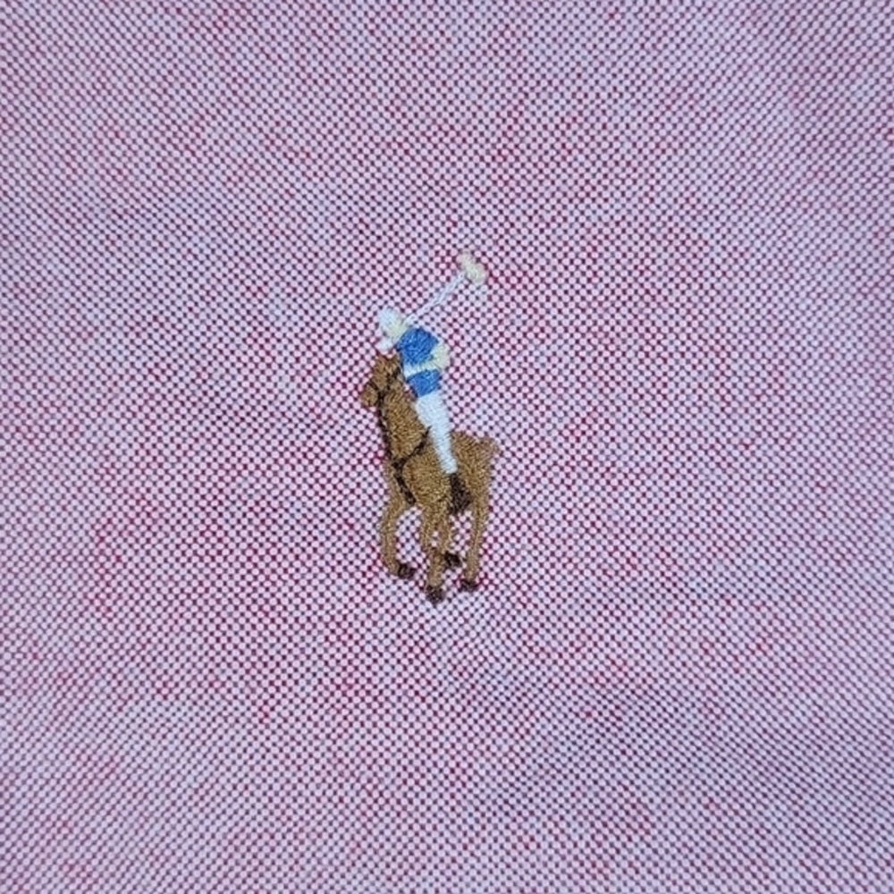 Ralph Lauren Button Down Shirt Mens XXL Pink Red Classic Fit Flesh Pony‎ Holiday - Picture 3 of 10